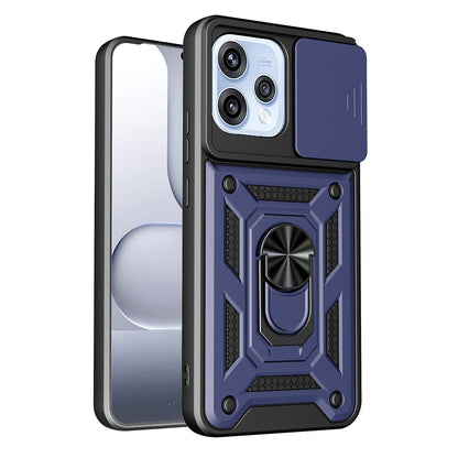 OPPO Reno15 F 5G Sliding Camera Cover Magnetic Ring Stand Shockproof TPU + PC Protective Phone Case