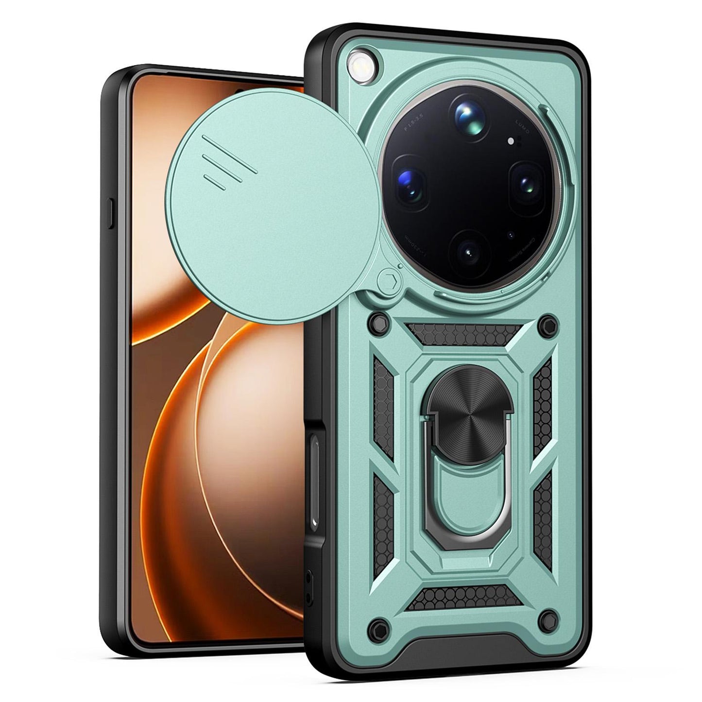OPPO Find X9 Ultra Sliding Camera Cover Magnetic Ring Stand Shockproof TPU + PC Protective Phone Case