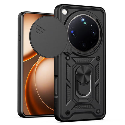 OPPO Find X9 Ultra Sliding Camera Cover Magnetic Ring Stand Shockproof TPU + PC Protective Phone Case
