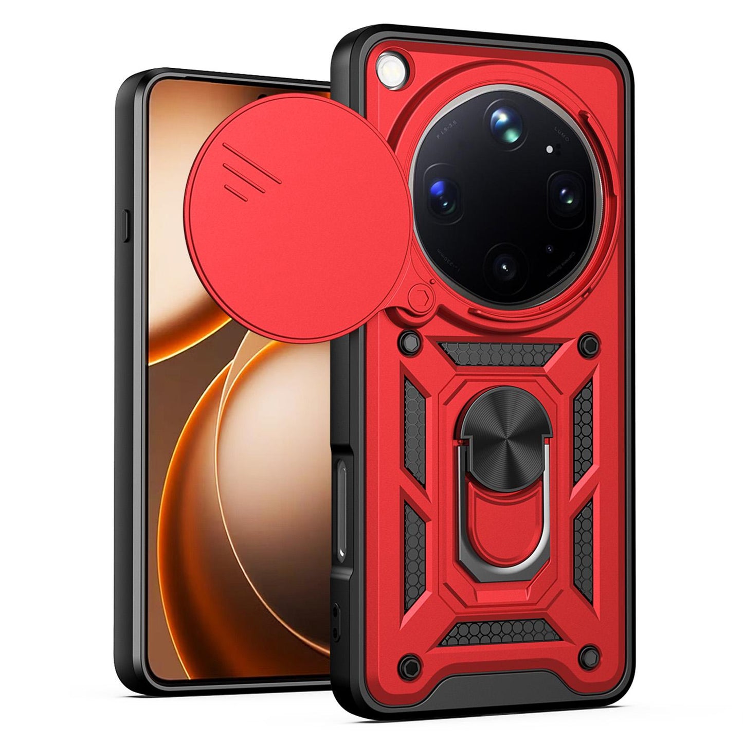 OPPO Find X9 Ultra Sliding Camera Cover Magnetic Ring Stand Shockproof TPU + PC Protective Phone Case