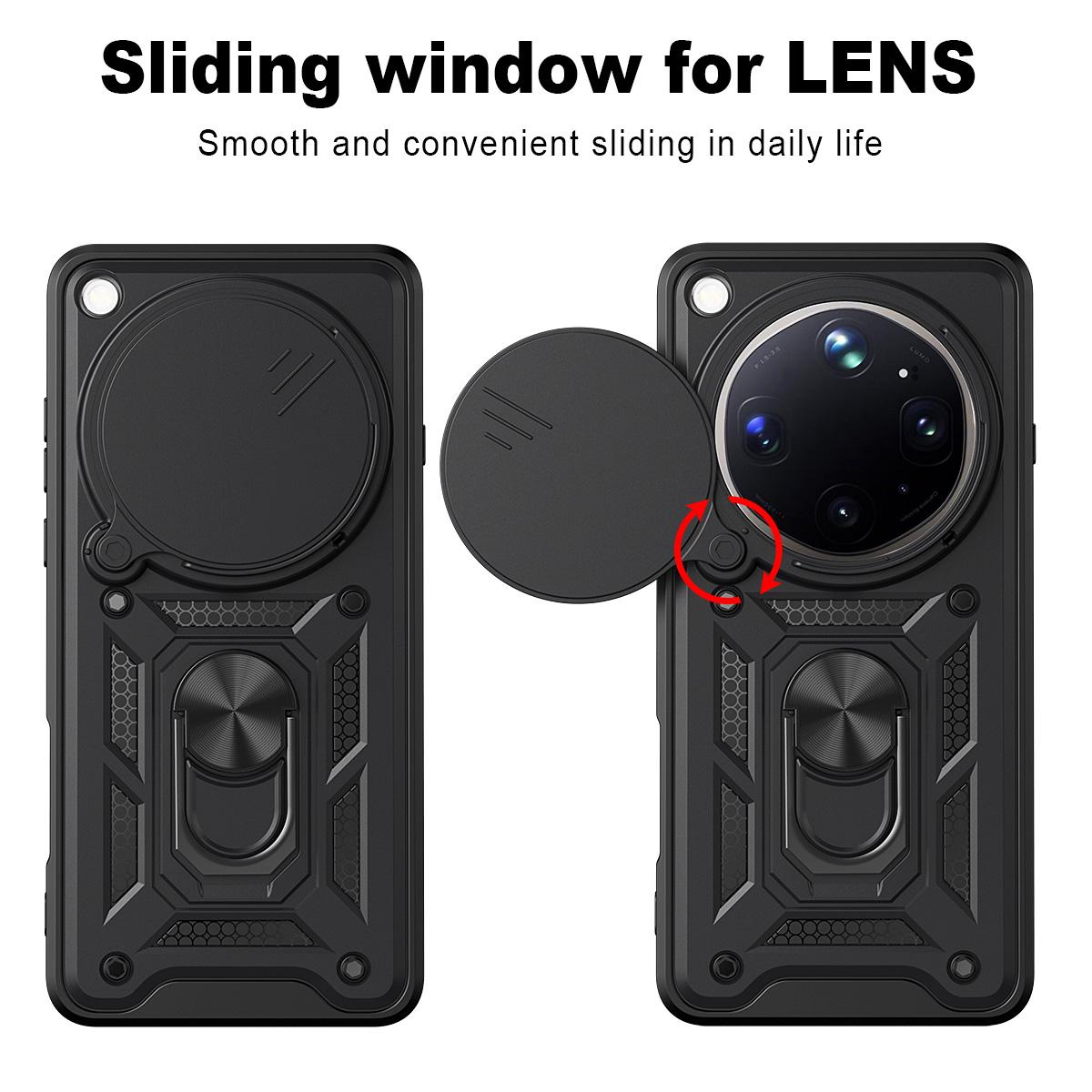 OPPO Find X9 Ultra Sliding Camera Cover Magnetic Ring Stand Shockproof TPU + PC Protective Phone Case