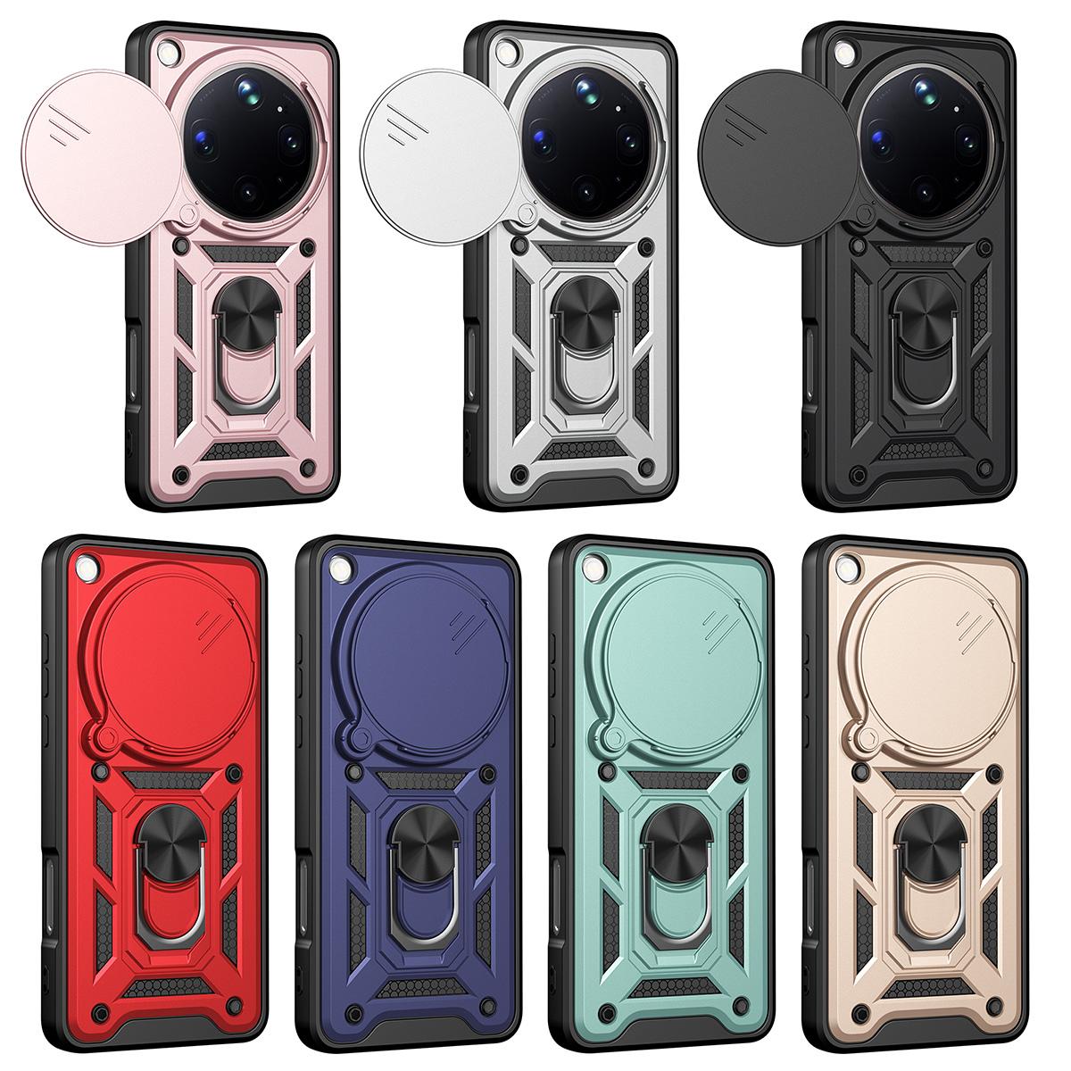 OPPO Find X9 Ultra Sliding Camera Cover Magnetic Ring Stand Shockproof TPU + PC Protective Phone Case