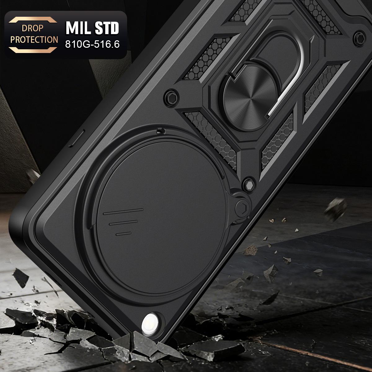 OPPO Find X9 Ultra Sliding Camera Cover Magnetic Ring Stand Shockproof TPU + PC Protective Phone Case