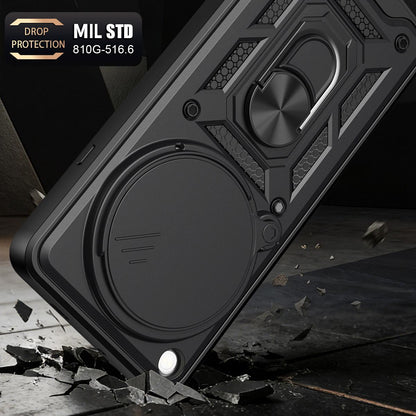 OPPO Find X9 Ultra Sliding Camera Cover Magnetic Ring Stand Shockproof TPU + PC Protective Phone Case