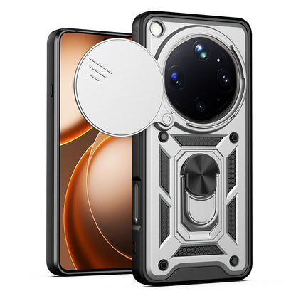 OPPO Find X9 Ultra Sliding Camera Cover Magnetic Ring Stand Shockproof TPU + PC Protective Phone Case