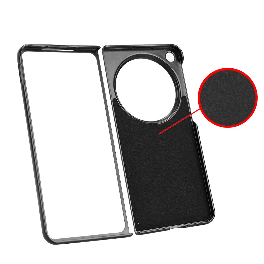 OPPO Find N3 Cow Pattern Sewing Back Cover Phone Case - Premium PU Leather Texture PC + TPU Shockproof Protective Case, Scratch Resistant Slim Lightweight Anti-Fingerprint Full Coverage Mobile Cover