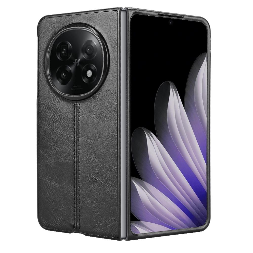 OPPO Find N5 Cow Pattern Sewing Back Cover Phone Case - Premium PU Leather Texture PC + TPU Shockproof Protective Case, Scratch Resistant Slim Lightweight Anti-Fingerprint Full Coverage Mobile Cover