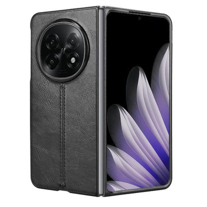 OPPO Find N5 Cow Pattern Sewing Back Cover Phone Case - Premium PU Leather Texture PC + TPU Shockproof Protective Case, Scratch Resistant Slim Lightweight Anti-Fingerprint Full Coverage Mobile Cover