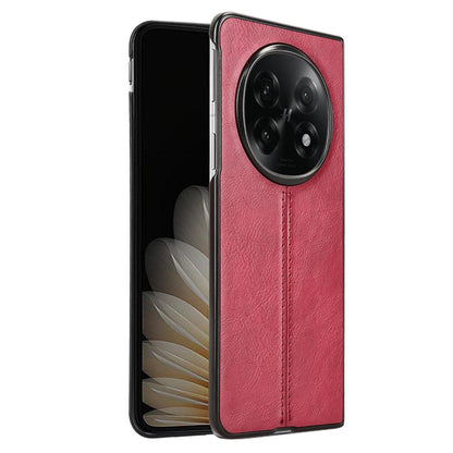 OPPO Find N5 Cow Pattern Sewing Back Cover Phone Case - Premium PU Leather Texture PC + TPU Shockproof Protective Case, Scratch Resistant Slim Lightweight Anti-Fingerprint Full Coverage Mobile Cover
