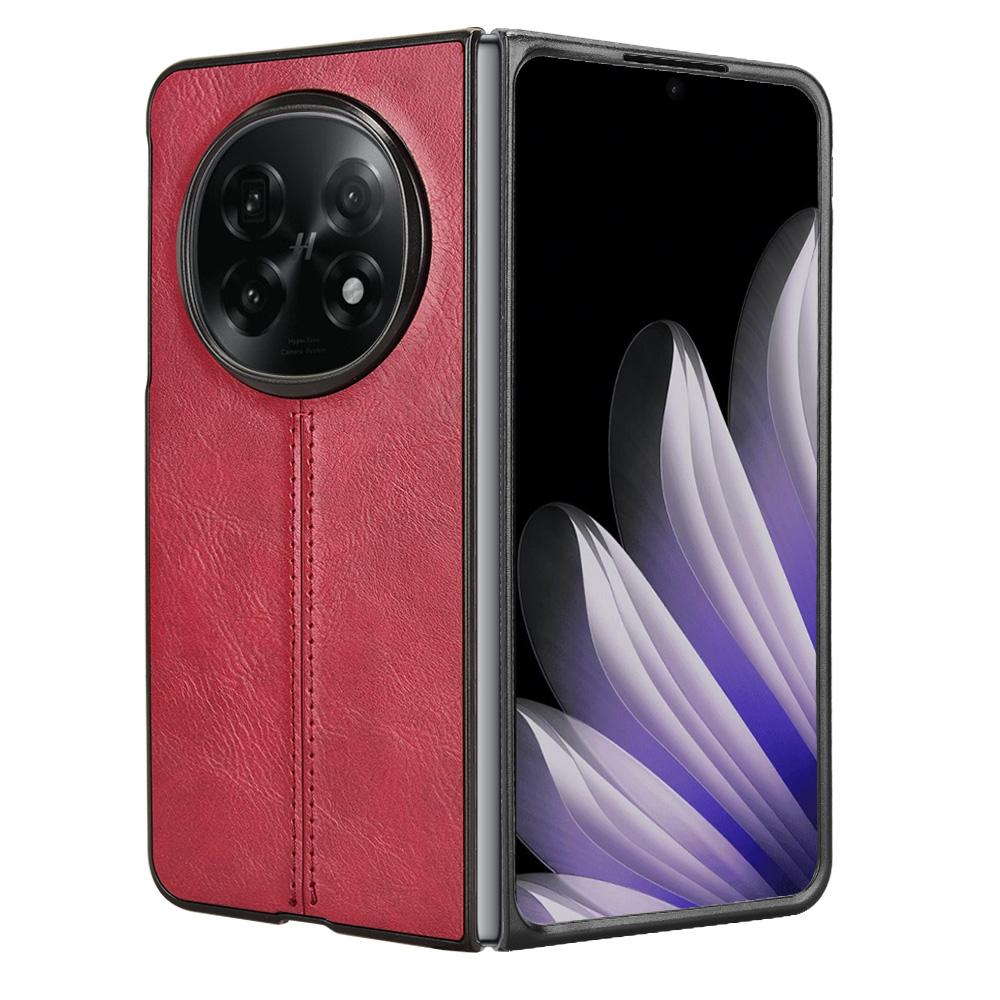 OPPO Find N5 Cow Pattern Sewing Back Cover Phone Case - Premium PU Leather Texture PC + TPU Shockproof Protective Case, Scratch Resistant Slim Lightweight Anti-Fingerprint Full Coverage Mobile Cover