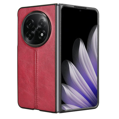 OPPO Find N5 Cow Pattern Sewing Back Cover Phone Case - Premium PU Leather Texture PC + TPU Shockproof Protective Case, Scratch Resistant Slim Lightweight Anti-Fingerprint Full Coverage Mobile Cover