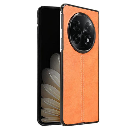 OPPO Find N5 Cow Pattern Sewing Back Cover Phone Case - Premium PU Leather Texture PC + TPU Shockproof Protective Case, Scratch Resistant Slim Lightweight Anti-Fingerprint Full Coverage Mobile Cover