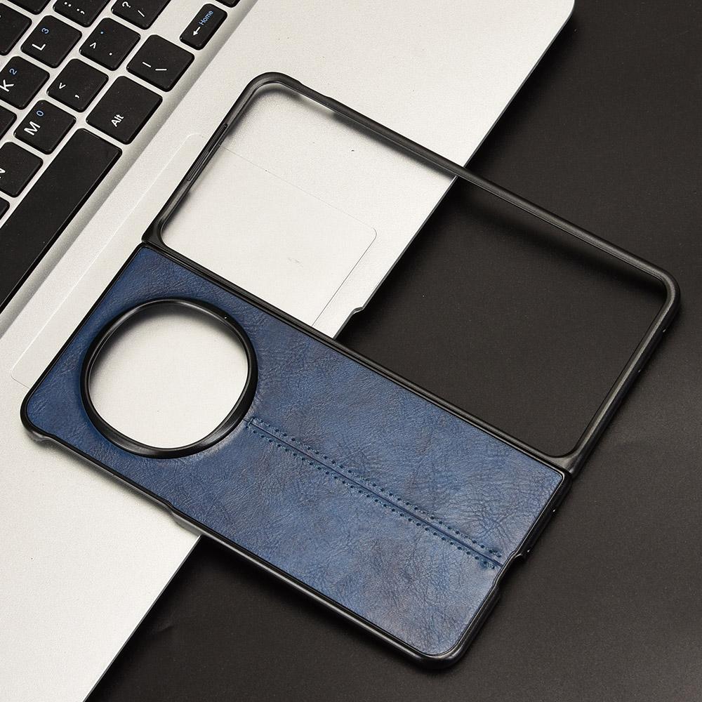 OPPO Find N5 Cow Pattern Sewing Back Cover Phone Case - Premium PU Leather Texture PC + TPU Shockproof Protective Case, Scratch Resistant Slim Lightweight Anti-Fingerprint Full Coverage Mobile Cover