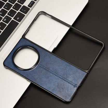 OPPO Find N5 Cow Pattern Sewing Back Cover Phone Case - Premium PU Leather Texture PC + TPU Shockproof Protective Case, Scratch Resistant Slim Lightweight Anti-Fingerprint Full Coverage Mobile Cover