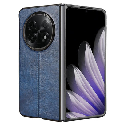 OPPO Find N5 Cow Pattern Sewing Back Cover Phone Case - Premium PU Leather Texture PC + TPU Shockproof Protective Case, Scratch Resistant Slim Lightweight Anti-Fingerprint Full Coverage Mobile Cover