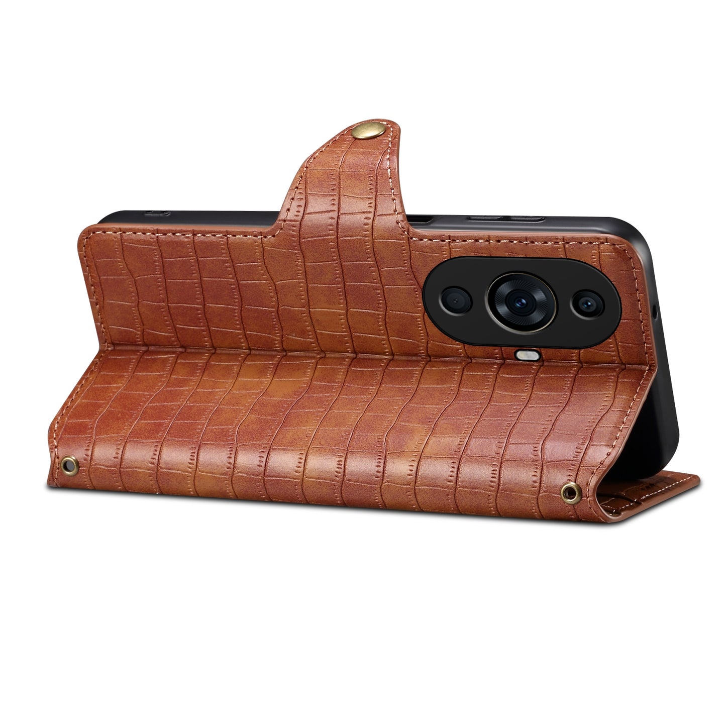 Huawei nova 11 Pro Denior Crocodile Texture Oil Edge Leather Phone Case with Card Wallet and Kickstand