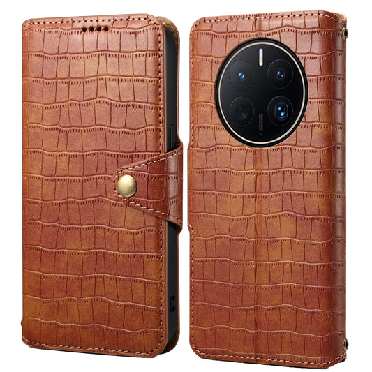 Huawei Mate 50 Pro Denior Crocodile Texture Oil Edge Leather Phone Case with Card Wallet and Kickstand