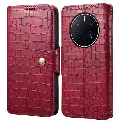 Huawei Mate 50 Pro Denior Crocodile Texture Oil Edge Leather Phone Case with Card Wallet and Kickstand
