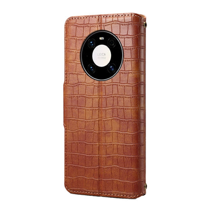 Huawei Mate 40 Pro Denior Crocodile Texture Oil Edge Leather Phone Case with Card Wallet and Kickstand