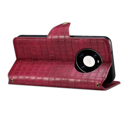 Huawei Mate 40 Pro Denior Crocodile Texture Oil Edge Leather Phone Case with Card Wallet and Kickstand