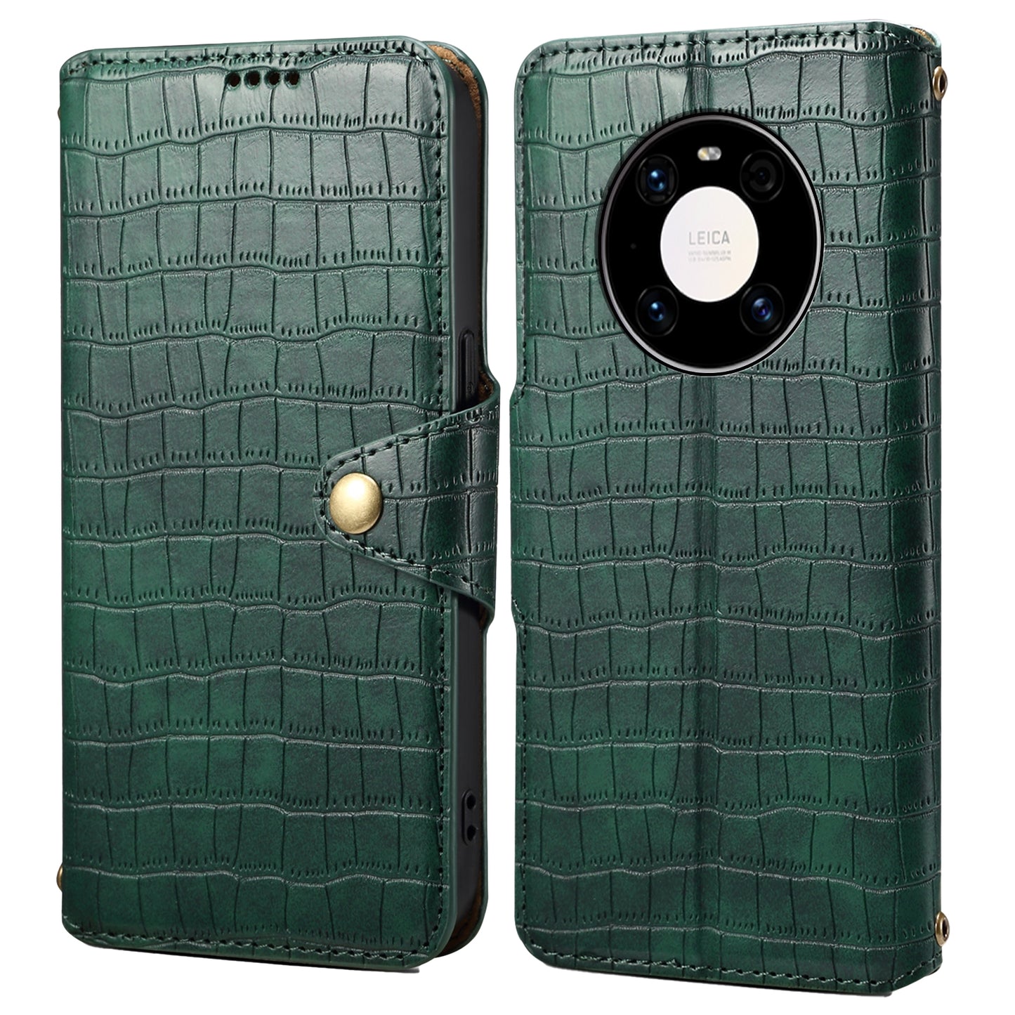 Huawei Mate 40 Pro Denior Crocodile Texture Oil Edge Leather Phone Case with Card Wallet and Kickstand