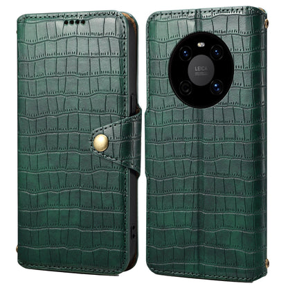 Huawei Mate 40 Denior Crocodile Texture Oil Edge Leather Phone Case with Card Wallet and Kickstand