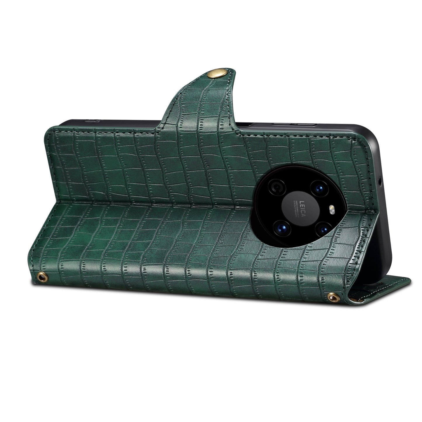 Huawei Mate 40 Denior Crocodile Texture Oil Edge Leather Phone Case with Card Wallet and Kickstand