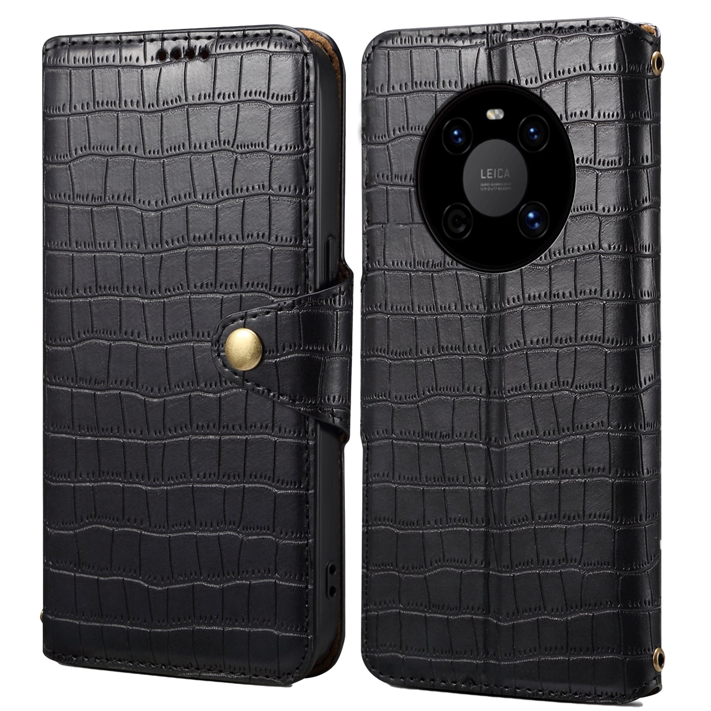 Huawei Mate 40 Denior Crocodile Texture Oil Edge Leather Phone Case with Card Wallet and Kickstand