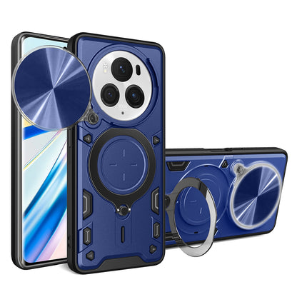 Honor Magic6 Pro 5G Magnetic Holder CD Texture Sliding Camshield Phone Case, TPU PC Shockproof Cover