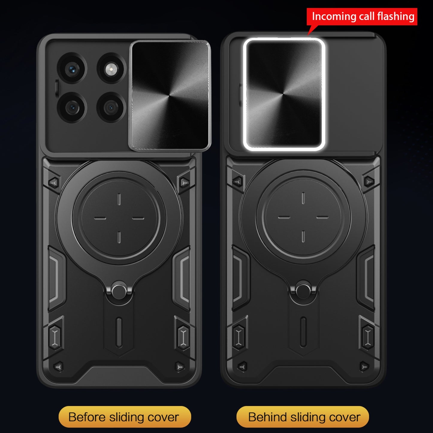 Honor X8b Magnetic Holder CD Texture Sliding Camshield Phone Case, TPU PC Shockproof Cover