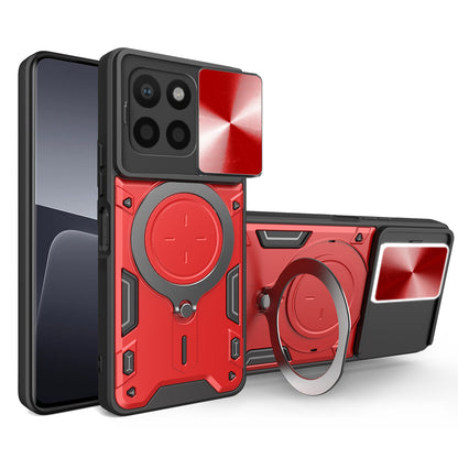 Honor X6 4G Magnetic Holder CD Texture Sliding Camshield Phone Case, TPU PC Shockproof Cover