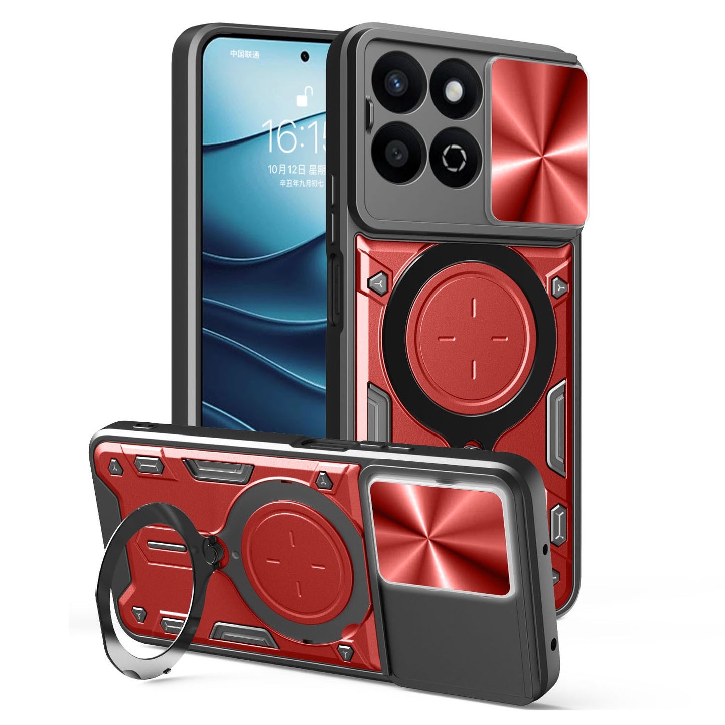 Honor 200 Smart Magnetic Holder CD Texture Sliding Camshield Phone Case, TPU PC Shockproof Cover