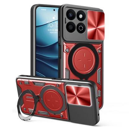 Honor 200 Smart Magnetic Holder CD Texture Sliding Camshield Phone Case, TPU PC Shockproof Cover