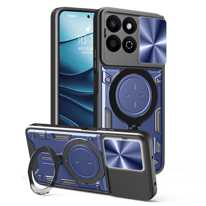 Honor 200 Smart Magnetic Holder CD Texture Sliding Camshield Phone Case, TPU PC Shockproof Cover