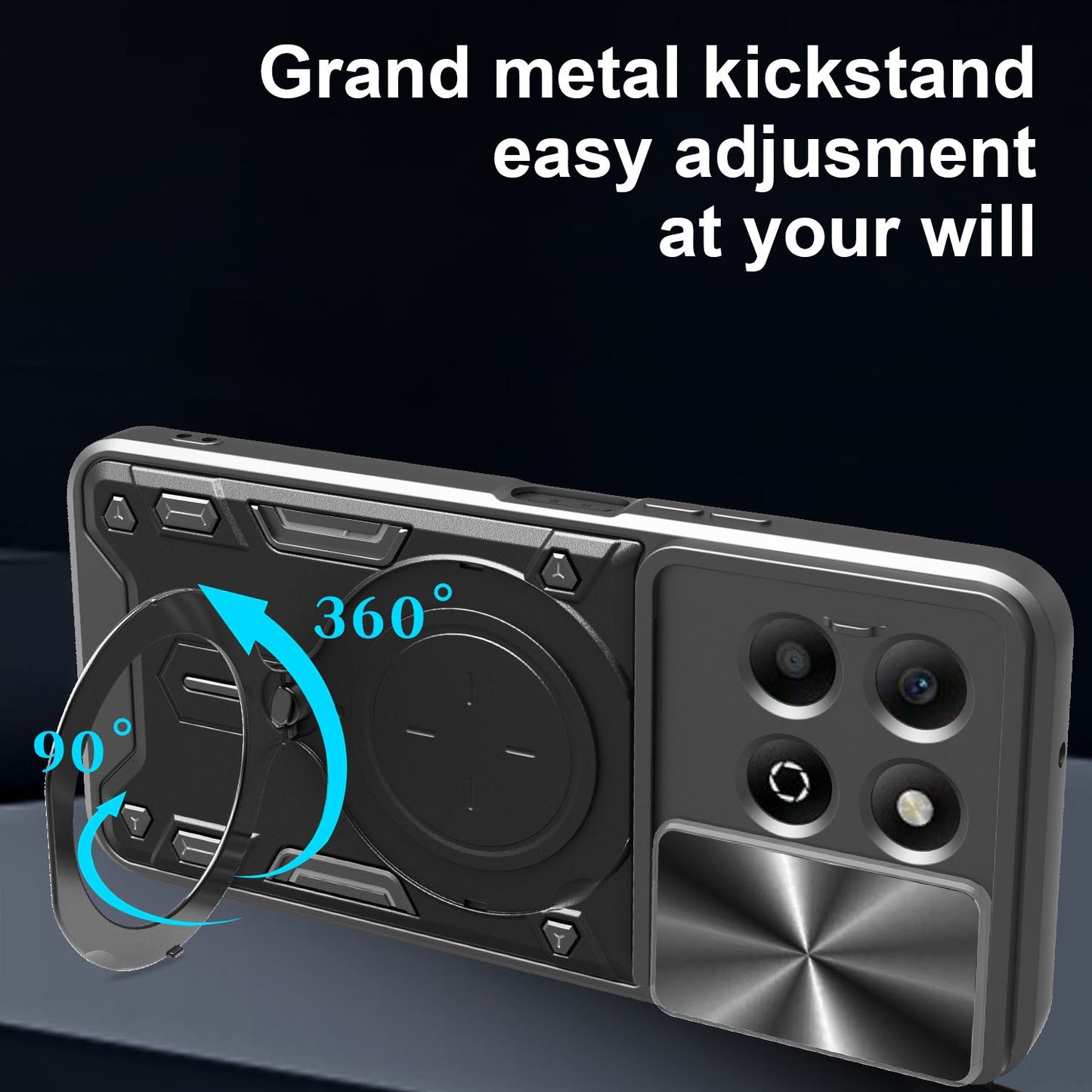 Honor X6b 4G Magnetic Holder CD Texture Sliding Camshield Phone Case, TPU PC Shockproof Cover