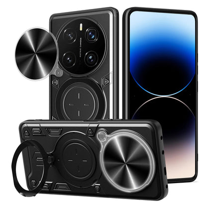 Honor Magic7 Pro Magnetic Holder CD Texture Sliding Camshield Phone Case, TPU PC Shockproof Cover