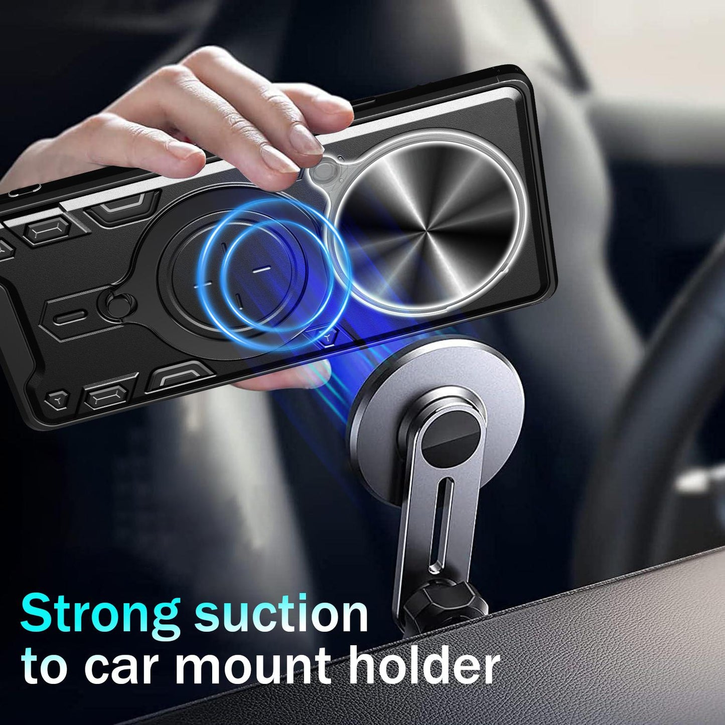 Honor Magic7 Pro Magnetic Holder CD Texture Sliding Camshield Phone Case, TPU PC Shockproof Cover