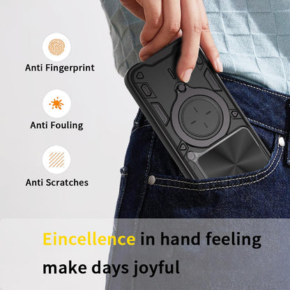 Honor 400 Lite Magnetic Holder CD Texture Sliding Camshield Phone Case, TPU PC Shockproof Cover