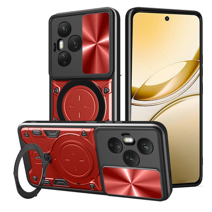 Honor 400 Pro 160.8mm Magnetic Holder CD Texture Sliding Camshield Phone Case, TPU PC Shockproof Cover