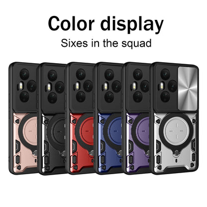 Honor 400 Pro 160.8mm Magnetic Holder CD Texture Sliding Camshield Phone Case, TPU PC Shockproof Cover