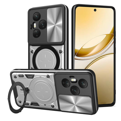 Honor 400 Pro 160.8mm Magnetic Holder CD Texture Sliding Camshield Phone Case, TPU PC Shockproof Cover
