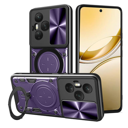 Honor 400 Pro 160.8mm Magnetic Holder CD Texture Sliding Camshield Phone Case, TPU PC Shockproof Cover