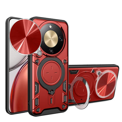 Honor X9d 5G Magnetic Holder CD Texture Sliding Camshield Phone Case, TPU PC Shockproof Cover