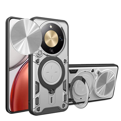 Honor X9d 5G Magnetic Holder CD Texture Sliding Camshield Phone Case, TPU PC Shockproof Cover