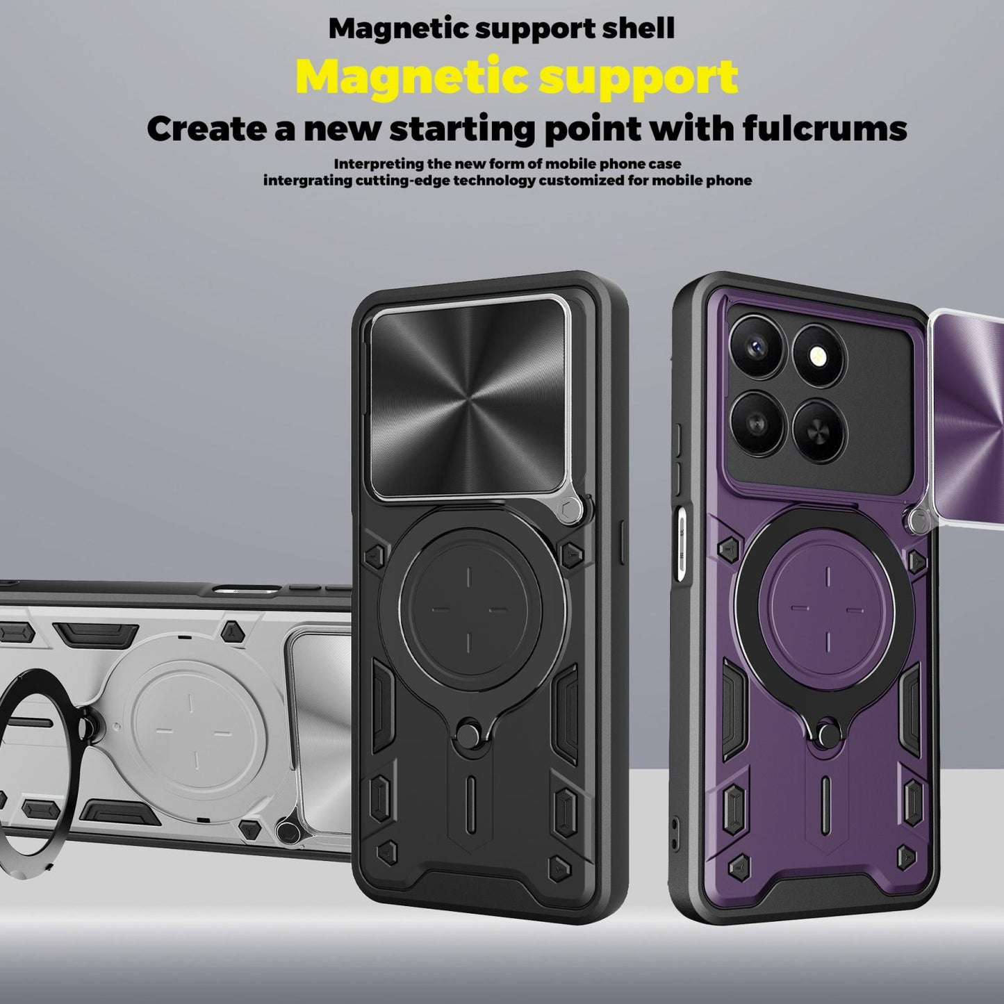 Honor 400 Smart Magnetic Holder CD Texture Sliding Camshield Phone Case, TPU PC Shockproof Cover