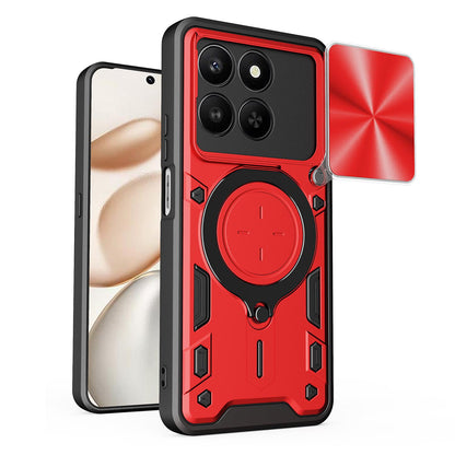 Honor 400 Smart Magnetic Holder CD Texture Sliding Camshield Phone Case, TPU PC Shockproof Cover