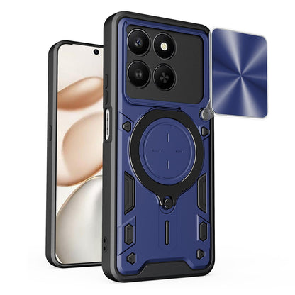 Honor 400 Smart Magnetic Holder CD Texture Sliding Camshield Phone Case, TPU PC Shockproof Cover