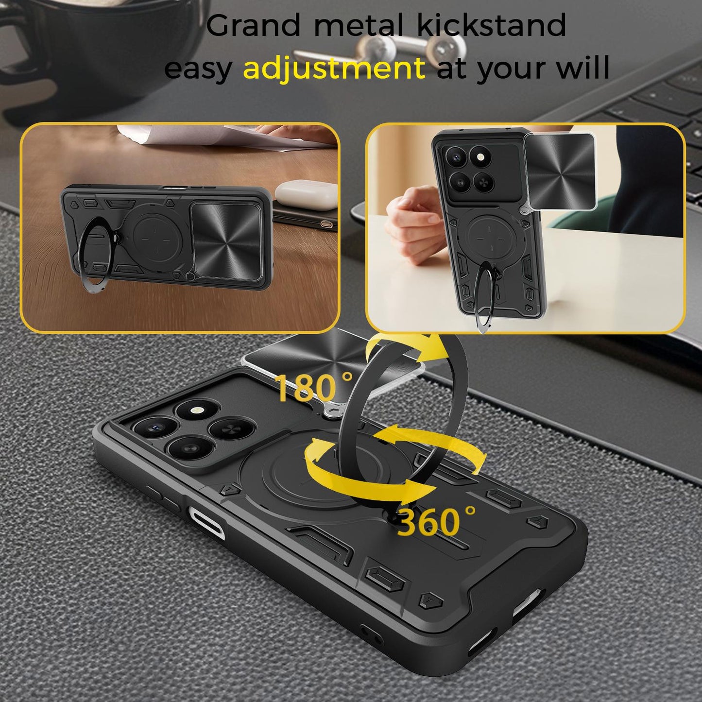 Honor 400 Smart Magnetic Holder CD Texture Sliding Camshield Phone Case, TPU PC Shockproof Cover