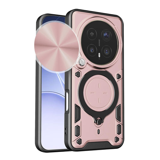 Honor Magic8 Pro 5G Magnetic Holder CD Texture Sliding Camshield Phone Case, TPU PC Shockproof Cover