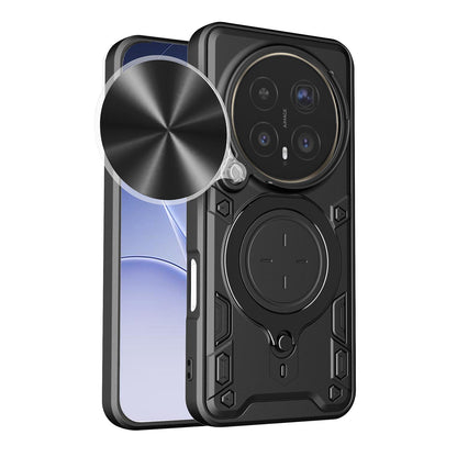 Honor Magic8 Pro 5G Magnetic Holder CD Texture Sliding Camshield Phone Case, TPU PC Shockproof Cover